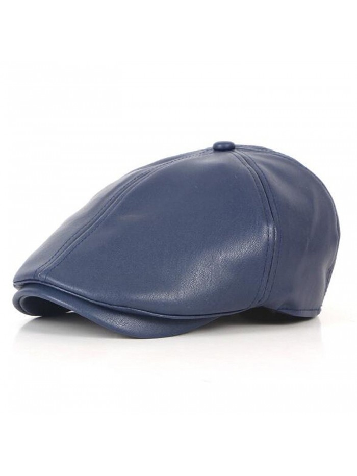 Nanxson(TM) Women Fashion PU Leather Beret Hats MZM0042 - Dark Blue - C412NEUXI3F