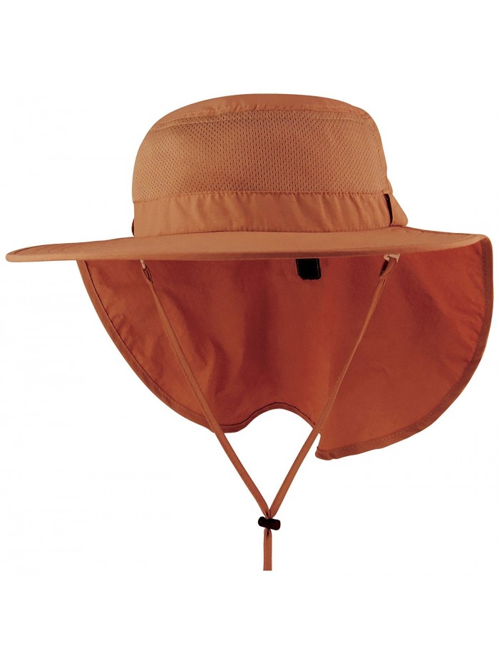 Juniper Taslon UV Large Bill Flap Cap - Orange - C611LV4GA5J