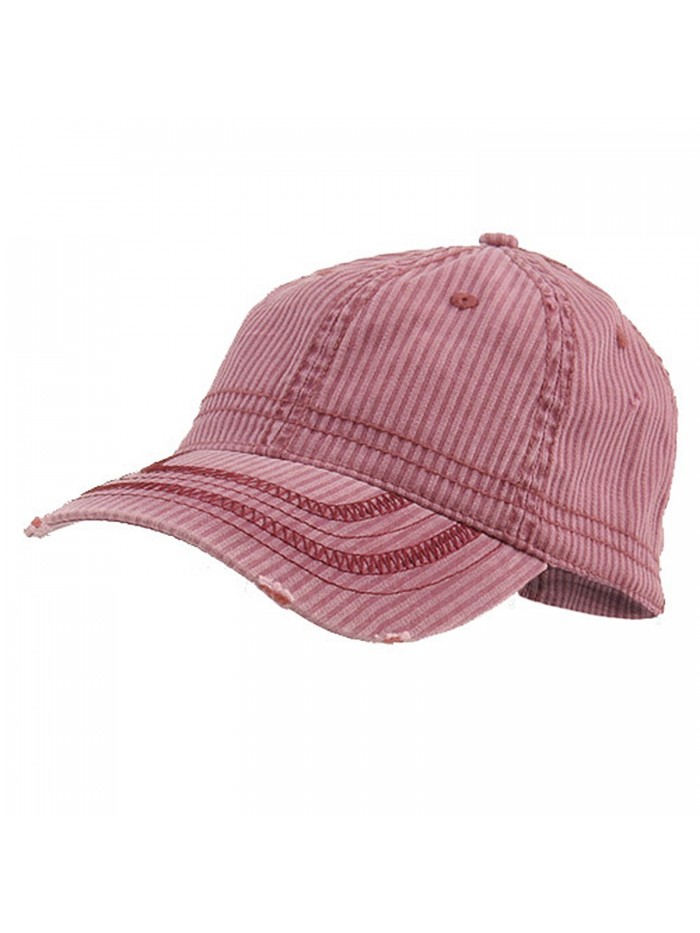 Low Profile Washed Corduroy Cap - Wine - CM112GBSK55