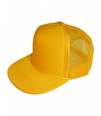 Enimay Solid Color Curved Mesh Trucker Hat Cap (Many Color Curveds Available) - Gold - CU11OWQSJBR