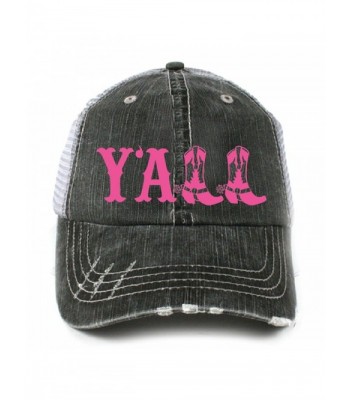 Y'all Southern Country Women's Trucker Hat Cap by Katydid - Hot Pink - CU11RGQIK5Z