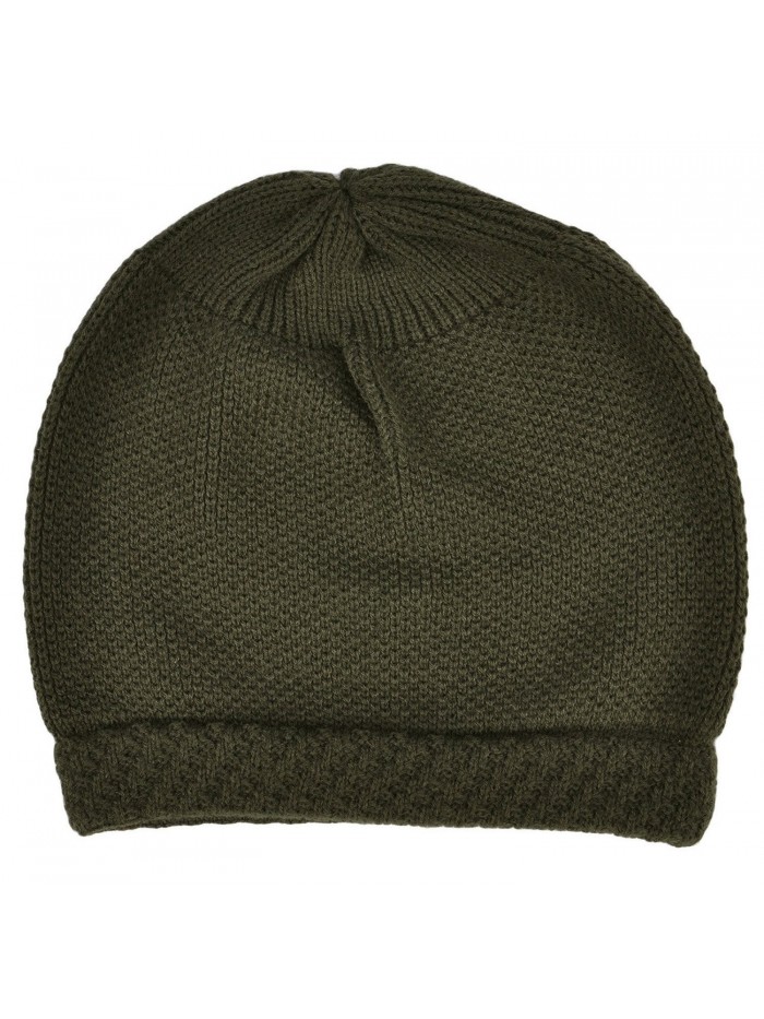 Simplicity Winter Slouchy Knit Beanie Hat for Women or Men- Solid_Olive - Solid_olive - CM11N3FEGLZ