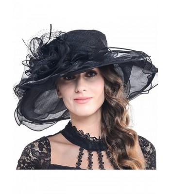 Fanny Women Voile Fascinator Church Formal Party Hat W042 - Black - CT11VA59IXF