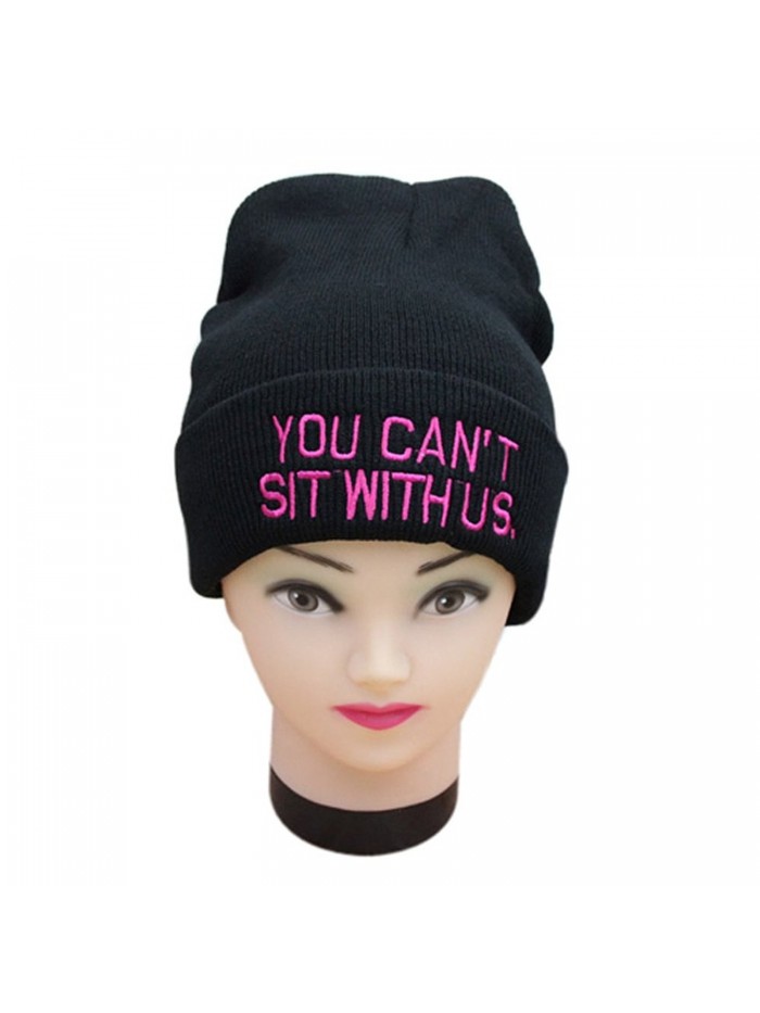 AStorePlus Embroidered Weirdo Beanie Winter - Black & Pink - CR12OCT0DSD