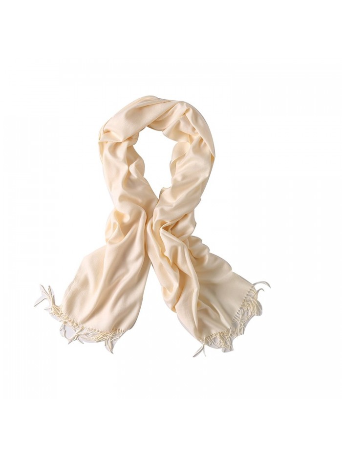 Bellonesc Cashmere Scarf Shawls for Women and Men - Milk White - CW186YKLDTX