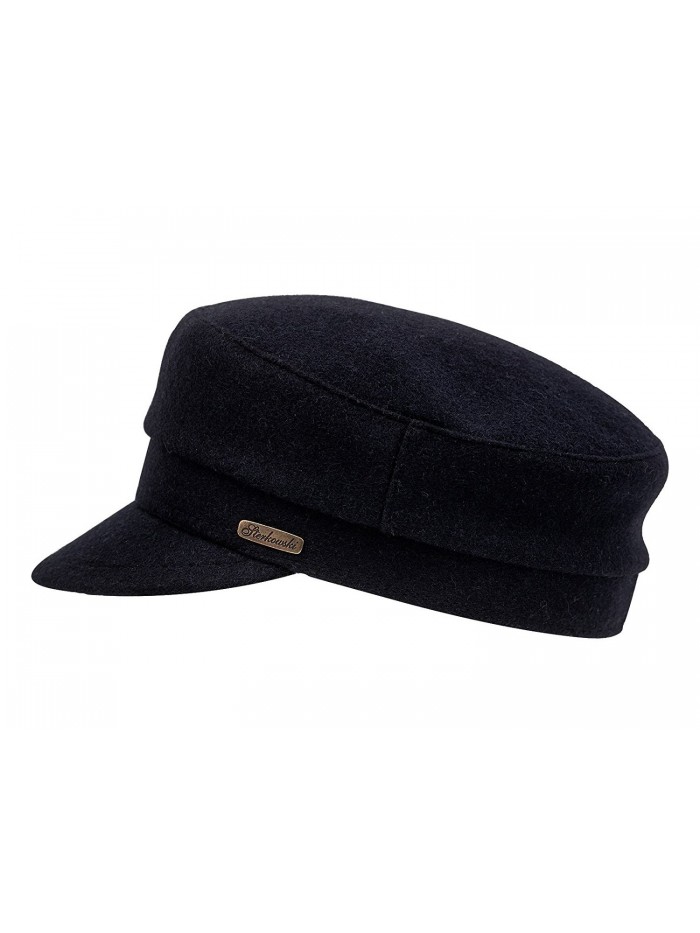 Sterkowski Wool Cloth Tevia Fiddler Cap - Black - CG11Q2PBP9T