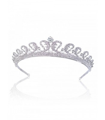 EVER FAITH Princess Inspired Royal Wedding Hair Crown Tiara Clear Austrian Crystal - C011C257NLH