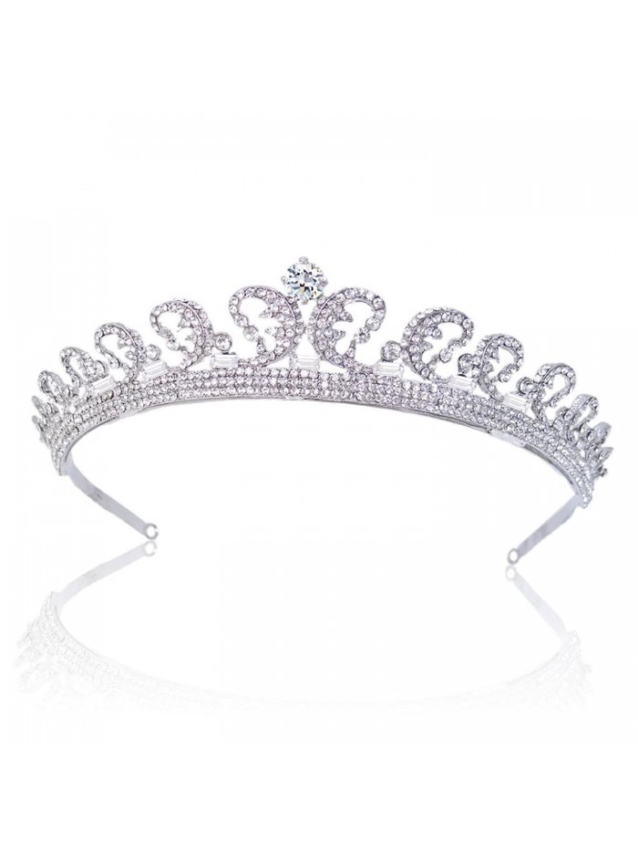 EVER FAITH Princess Inspired Royal Wedding Hair Crown Tiara Clear Austrian Crystal - C011C257NLH