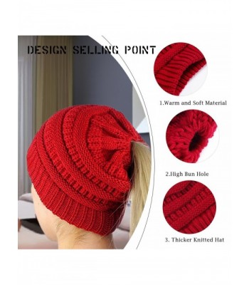 Beanie Ponytail Beanies Winter Stretch