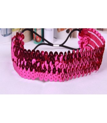 Shimmer Anne Shine Sequin Headbands (Hot Pink and Black) - CU17Z2GZCHK