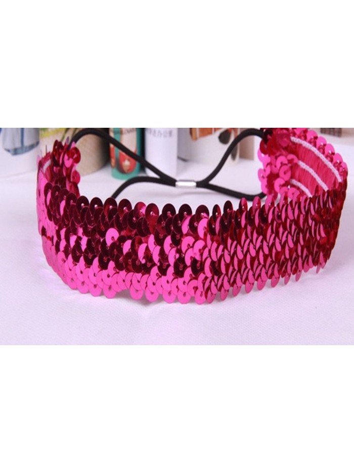 Shimmer Anne Shine Sequin Headbands (Hot Pink and Black) - CU17Z2GZCHK