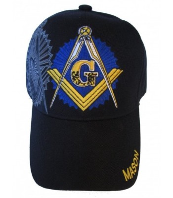 Freemason Embroidered Black Adjustable Hat Mason Masonic Lodge Baseball Cap - CG11GRNNLE3