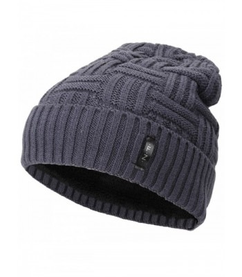 Fantastic Zone Beanies Skull Caps Striped Knit Skull Caps Beanie Winter Hats for Men - Grey - CA1857QWL8G