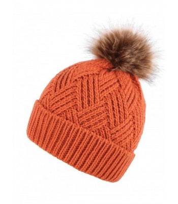 Arctic Diamond Weave Beanie Orange in Women's Skullies & Beanies