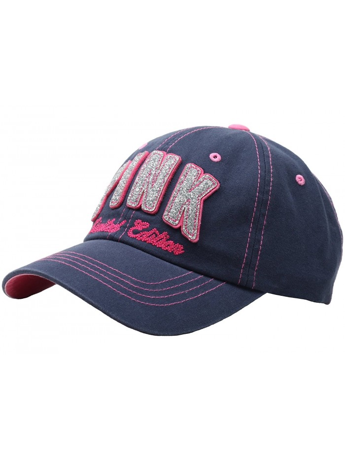 RaOn B65 Women Sexy Pink Mark Lady Shiny Stitch Design Ball Cap Baseball Hat Truckers - Navy - CF11ULDUXP5