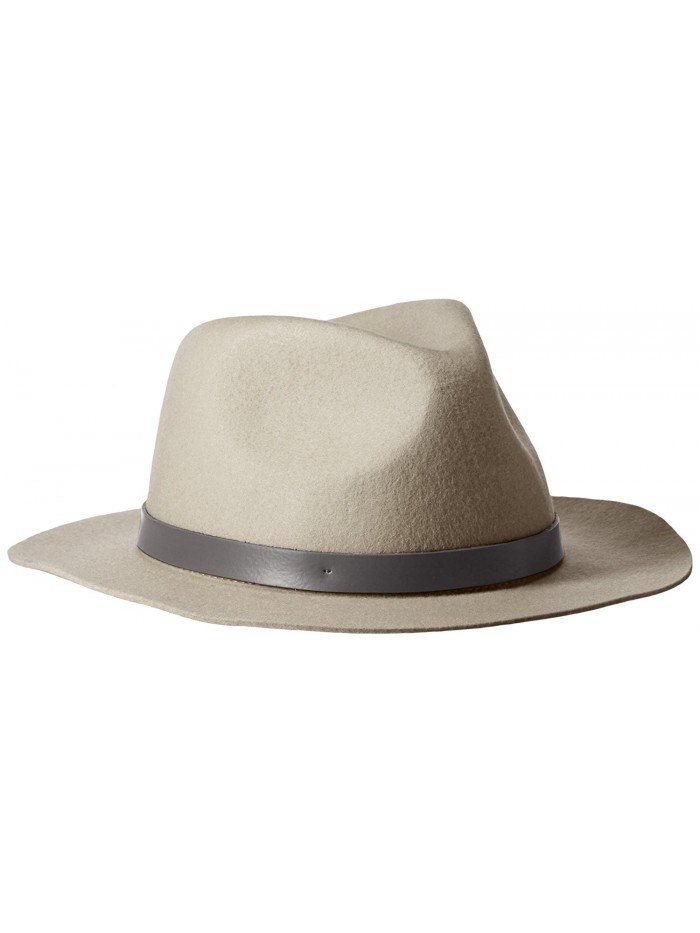 Phenix Cashmere Women's Short Brim Wool Felt Fedora Hat - Dove Grey - CL12FAXWMBR