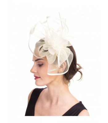 SAFERIN Fascinator Feather Hairband Ta5 Beige