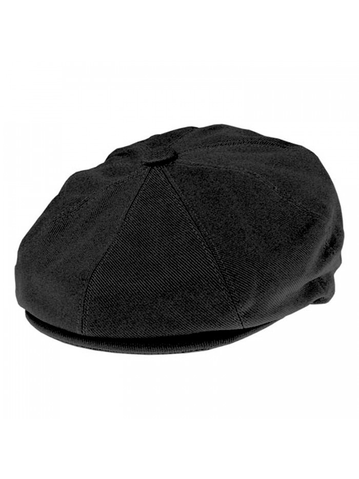 Jaxon Cotton 8/4 Newsboy Cap - Black - C41147WIBVT