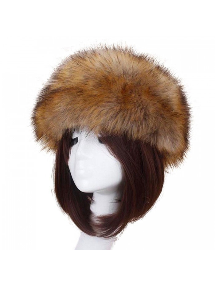 ShenPourtor_Women Caps Women Faux Fur Hat-ShenPourtor Winter Faux Fur Hat Headband Cap Pile Cap - Coffee 3 - C5188WDUNKY