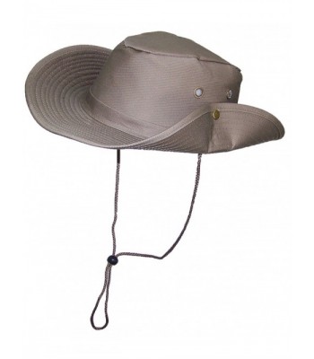 Tropic Hats 2 3/4" Wide Brim Men Safari/Outback Summer Hat w/Snap up Sides - Tan - CL11JP1959J