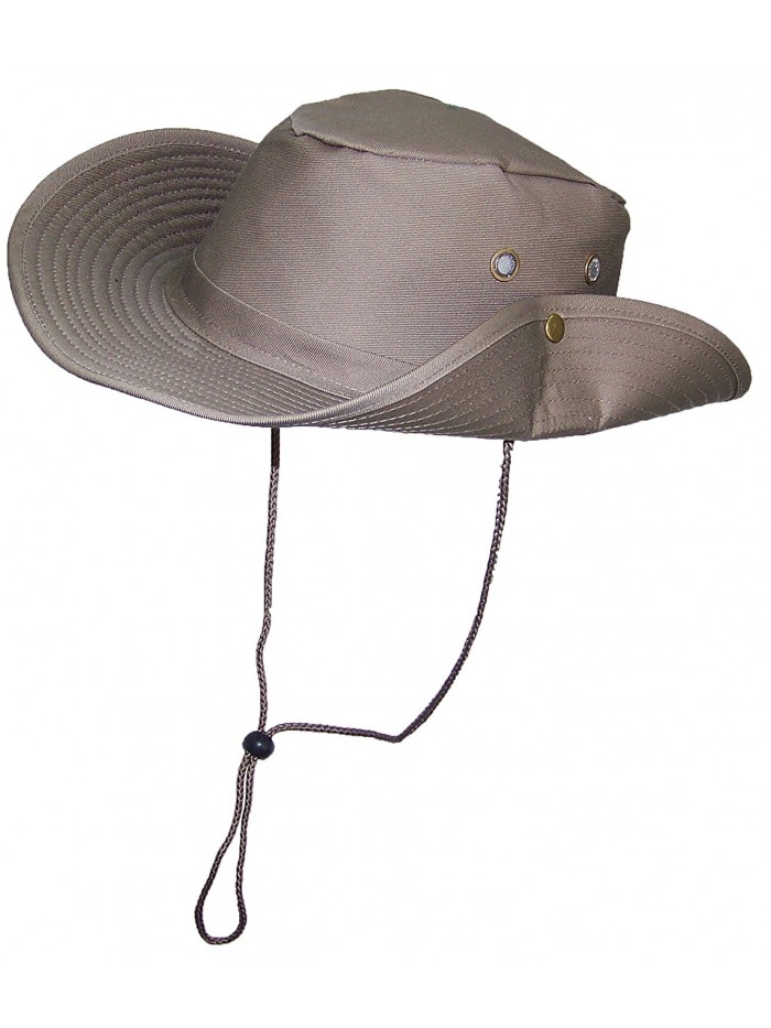 Tropic Hats 2 3/4" Wide Brim Men Safari/Outback Summer Hat w/Snap up Sides - Tan - CL11JP1959J