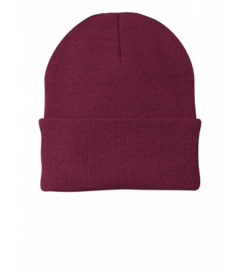 Port & Company Men's Knit Cap - Maroon - C7114V1UX9J