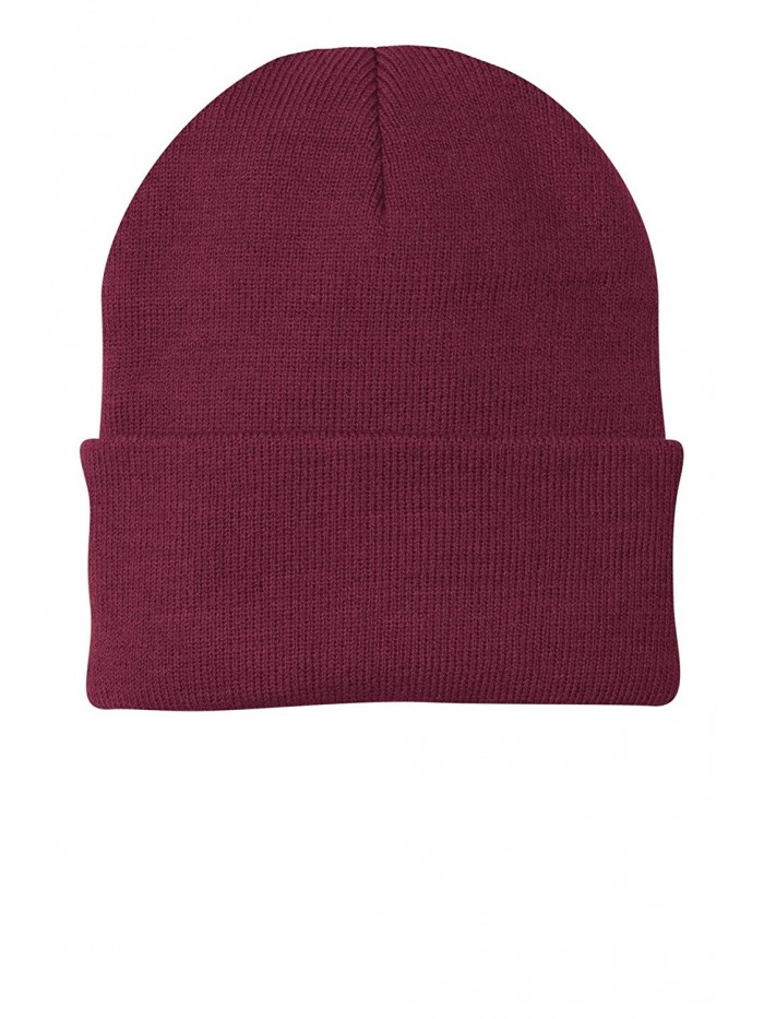 Port & Company Men's Knit Cap - Maroon - C7114V1UX9J