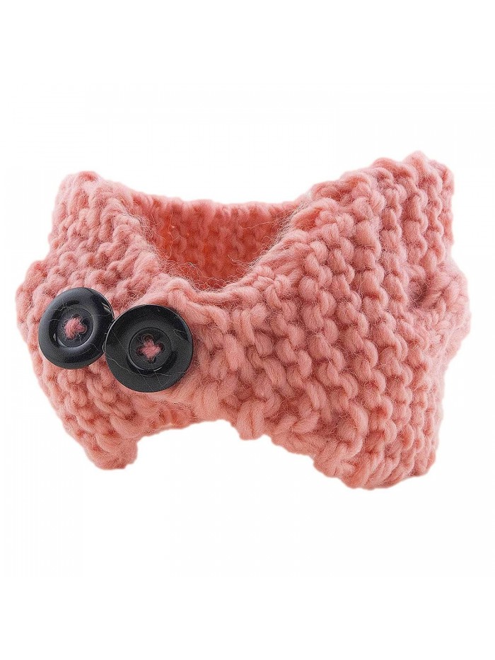 Adorox Women's Braided Chunky Crochet Cableknit Head Wrap Headband Warm Acrylic Ear Muffs (Pink) - Pink - CL11TT23S5V
