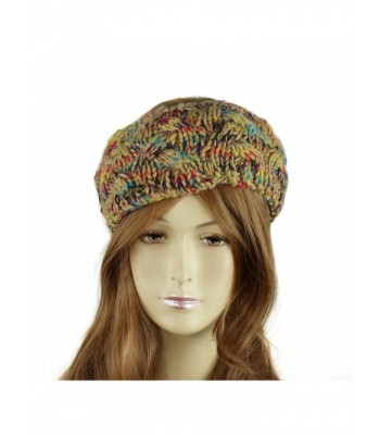 Knitted Headband - Multicolor Braided Knitted Headband- Beige - CM128FEA14X