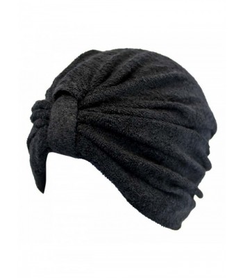 Black Soft Terry Cloth Turban