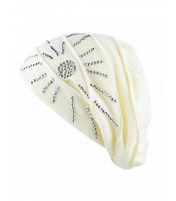 THE HAT DEPOT Women's Knit Handmade Fleece Lined Slouchy Baggy Beanie Skully Hat - White - CP126IAQA13