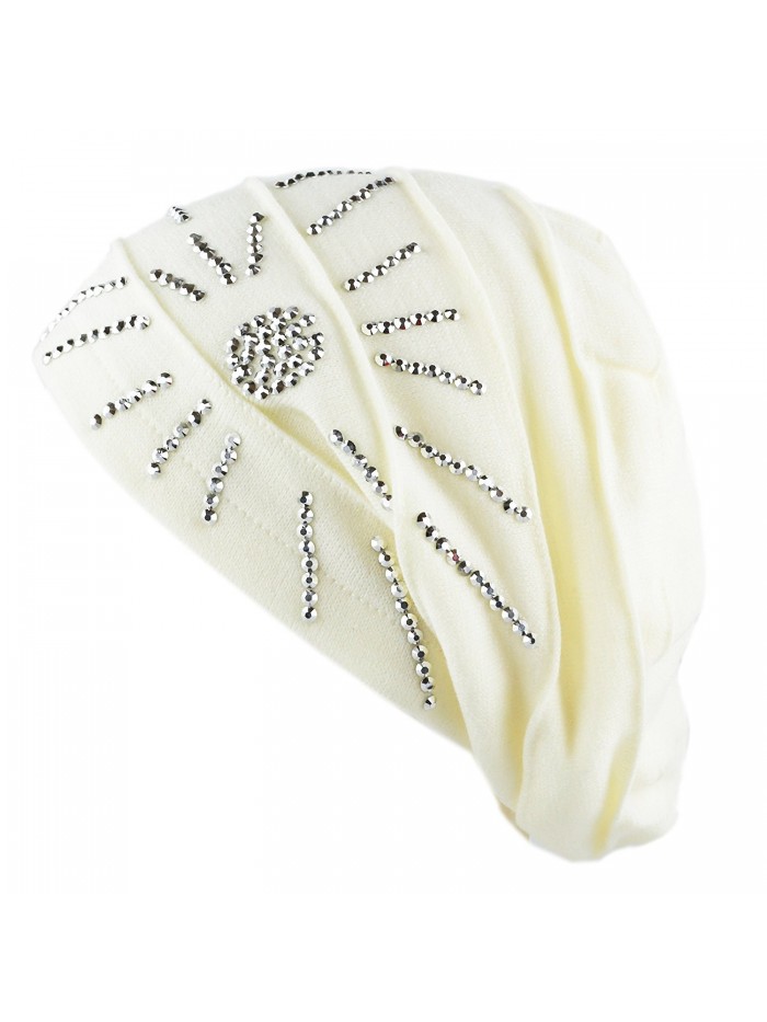 THE HAT DEPOT Women's Knit Handmade Fleece Lined Slouchy Baggy Beanie Skully Hat - White - CP126IAQA13 THE HAT DEPOT Women's Knit Handmade Fleece Lined Slouchy Baggy Beanie Skully Hat - White - CP126IAQA13