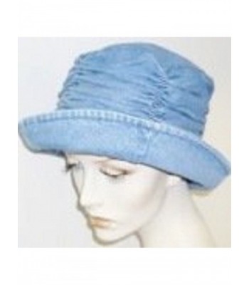 Denim Hat with Gathered Crown