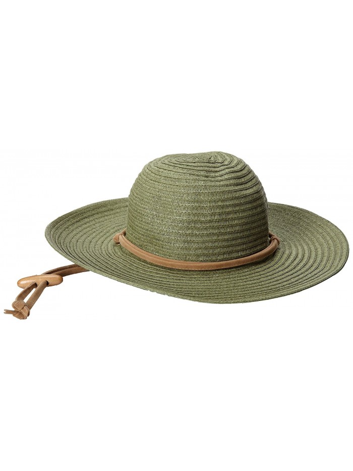 San Diego Hat Company Women's Large Brim Chin Cord Paper Braid Floppy - Sage - CB11HY1G1L7