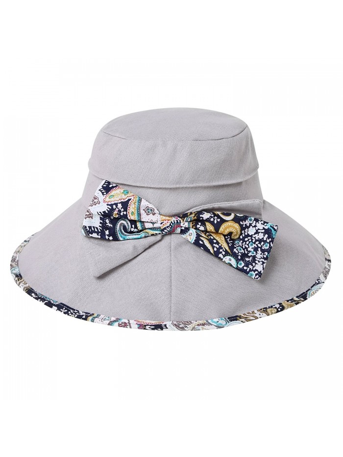 Home Prefer Women's Wide Brim Sun Bucket Hat Foldable Summer Sun Hat UPF50+ - Light Gray - C417YYY2RRC