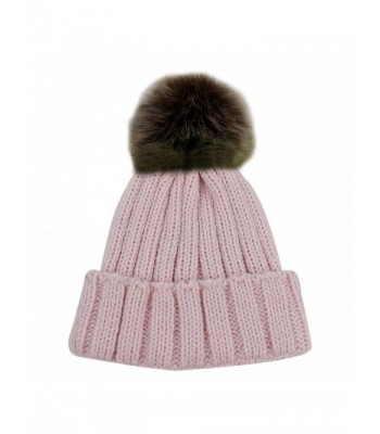 JIBIL Winter Ball Warm Unisex Warm Thick Skull Venonat Beanie Hat - Light Pink - CF185LK6TL9