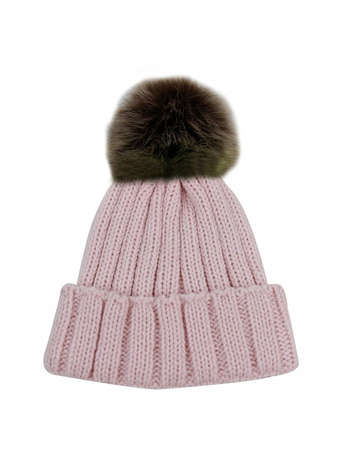 JIBIL Winter Ball Warm Unisex Warm Thick Skull Venonat Beanie Hat - Light Pink - CF185LK6TL9