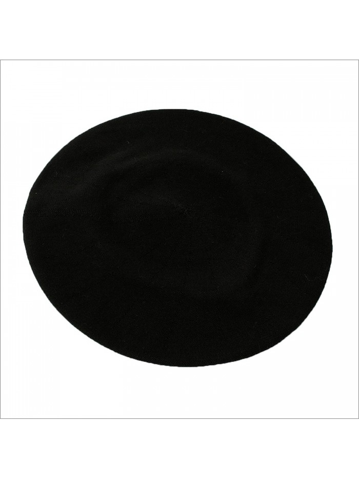 Parkhurst of Canada 10-1/2 Inch Cotton Knit Beret - Black - CQ11BQPHD7D