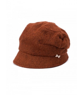 Lawliet Lady Winter newsboy Cabbie Hat Warm Crushable Casual Cap T295 - Rust Red - CD188WNQDON