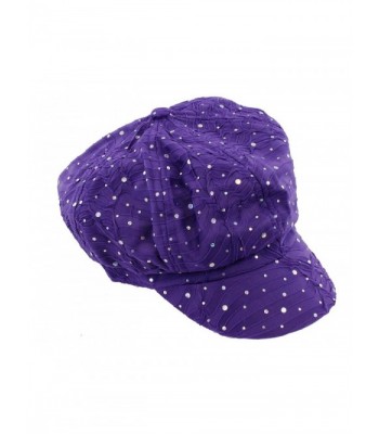 Glitter Sequin Newsboy Relaxed Purple in Women's Newsboy Caps