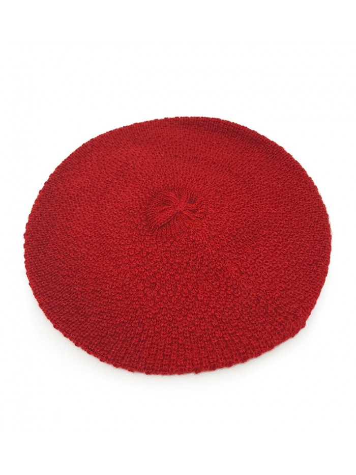 100 Pure Baby Alpaca Beret - Dark Red - CA1287AV8RJ