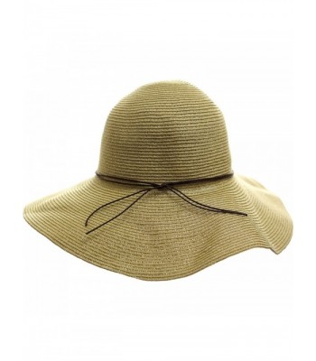 LL Womens Packable Floppy Sun Hat Solid Wide Brim Floppy- Beige - C1118Y7JLIZ