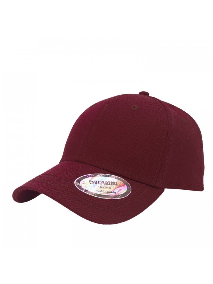 Duolaimi Plain Baseball Cap With Metal Button For Unisex Adult - Red - C812BRQLUFV