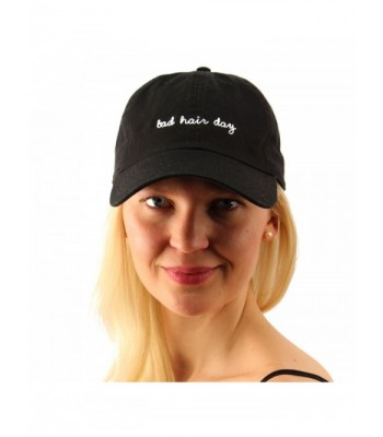 Everyday Bad Hair Day Adjustable Cotton Baseball Sun Visor Cap Dad Hat - Black - CJ17YX5HOS2