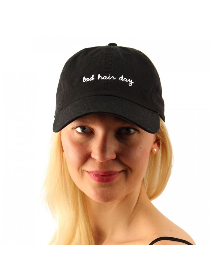 Everyday Bad Hair Day Adjustable Cotton Baseball Sun Visor Cap Dad Hat - Black - CJ17YX5HOS2