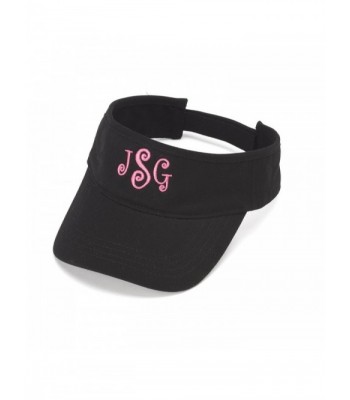 Woman's Monogrammed Black Twill Sun Visor - C112DMTLLV9