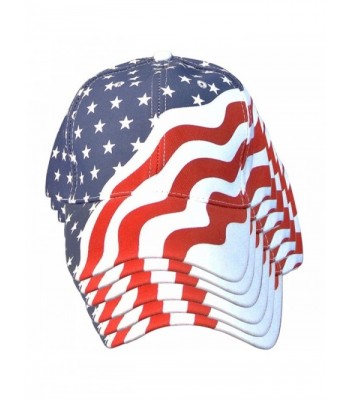 6 Pack American Flag Ball Cap Hat Us USA Patriotic Stars and Stripes Baseball Cap - CS120EC9AQJ