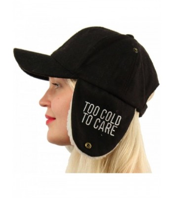 SK Hat shop Too Cold To Care Ear Cover Ear flaps Warmers Visor Baseball Ball Cap Hat - Black - CN188IAMKU8
