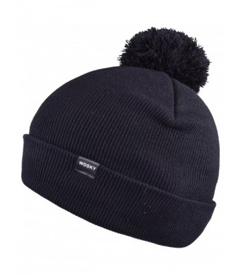 WDSKY Winter Beanie with Cute Pom Pom for Men Women Soft Bobble Hat Knit Skull Caps - Black - C31885SX7I7