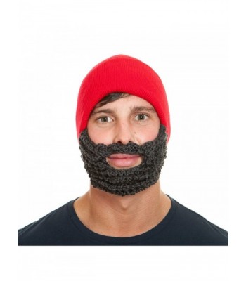 The Original Beard Beanie- Lumberjack Style Beard Hat - red - CC116R9DPUH